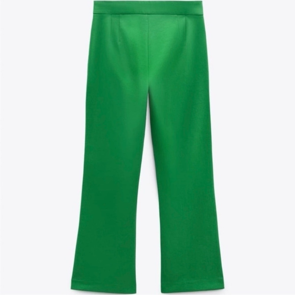 Zara NWT Green Mini Flare Pants - Picture 5 of 5